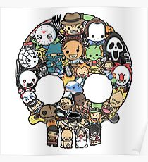Horror Collage Funny Slasher Skull Poster