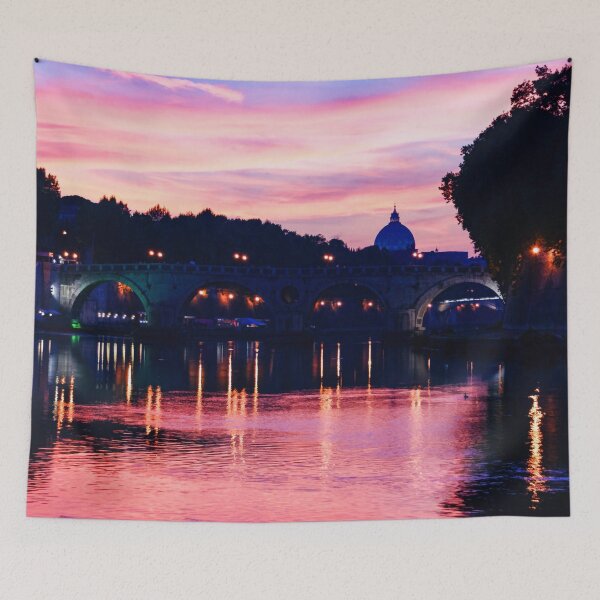 Item preview, Impressions of Rome - Tiber River Silky Current in Pink and Purple designed and sold by Georgia Mizuleva.