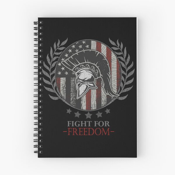 Item preview, Fight for Freedom - A Sparta helmet with the American flag in the background and the slogan Fight For Freedom designed and sold by velisani.