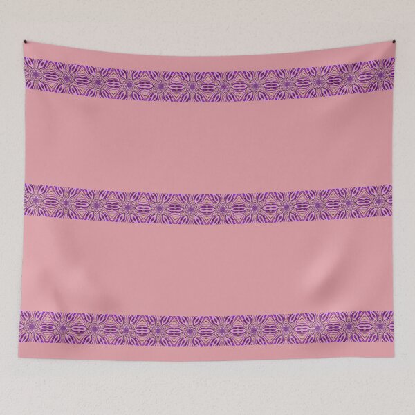 Item preview, Abstract Flowers Pattern Boho Vibes Stripes on a Dusty Pink Background designed and sold by Beachy.