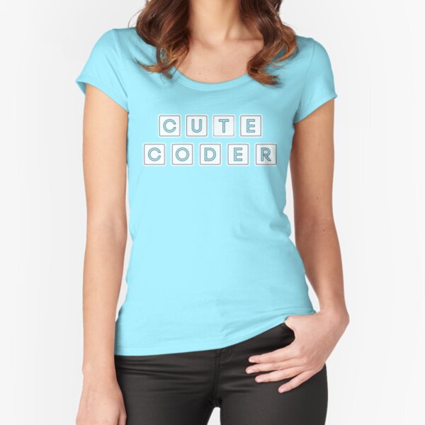 Cute Code for female scientists Fitted Scoop T-Shirt