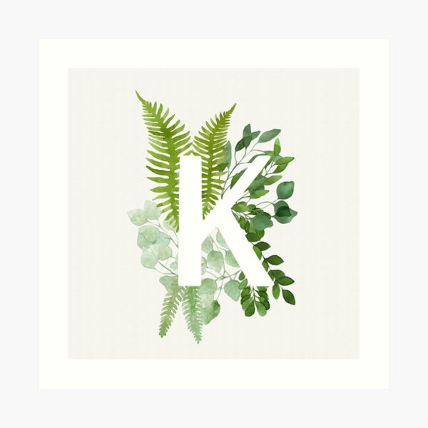 Floral letter K Art Print