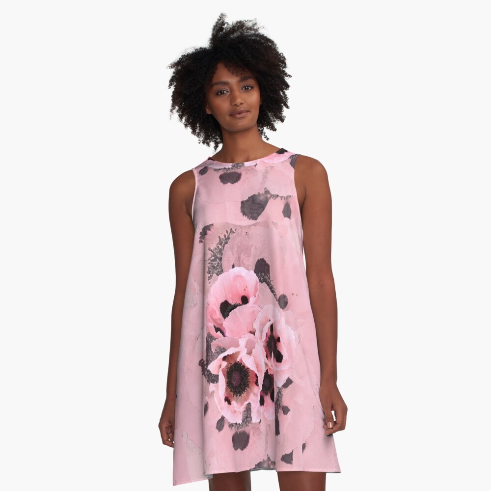 Poppies in the pink A-Line Dress