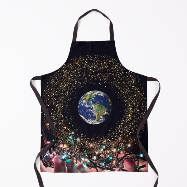 Item preview, Midnight globe world symbol in a gold dust circle on a black background designed and sold by SoulthreadzStudio.