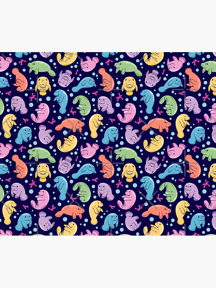 Thumbnail 6 of 6, Pet Blanket, Cute Manatee Pattern - Colorful Underwater Pattern designed and sold by Bangtees.