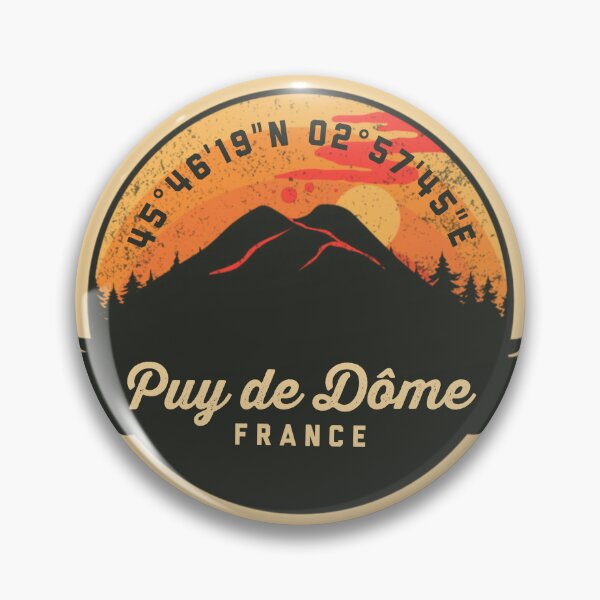 Item preview, Puy de Dôme France Volcano Souvenirs Badge designed and sold by mountainfad.