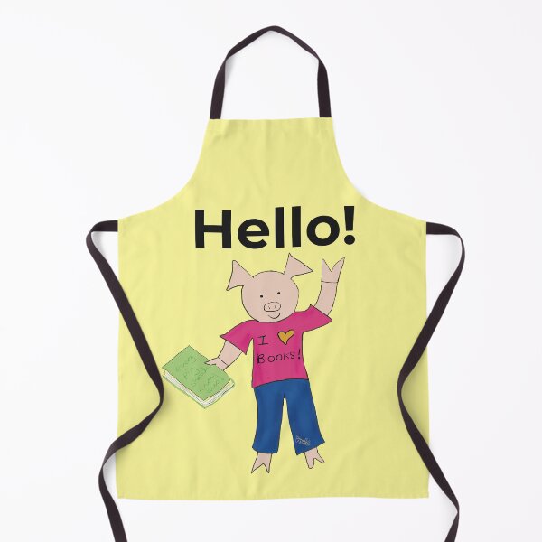 Item preview, Hello! I love books and reading! Cute introvert pig, yellow. Books designed and sold by PiggingJapan.