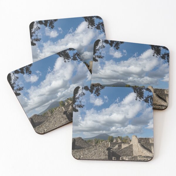 Item preview, Mount Vesuvius Volcano, Framed in Ancient Pompeii Ruins and Italian Cypress Trees designed and sold by Georgia Mizuleva.