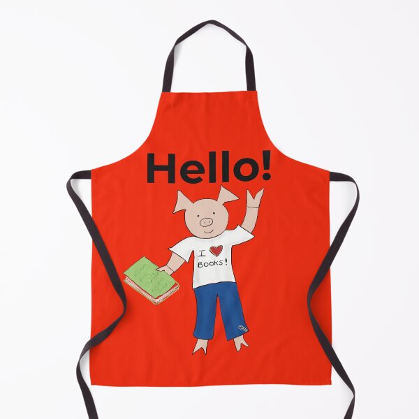 Item preview, Hello! I love books and reading! Cute introvert pig, orange. Books designed and sold by PiggingJapan.