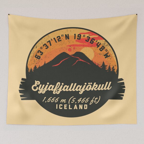 Item preview, Eyjafjallajökull Iceland Volcano Souvenirs Badge designed and sold by mountainfad.
