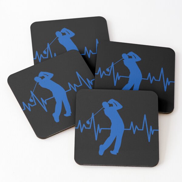 Item preview, HEARTBEAT PULSE SPORTS RANGE GOLFER SWING BLUE PRINT SILHOUETTE designed and sold by IslandBaneMerch.