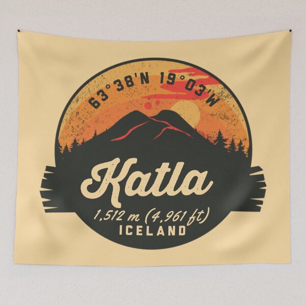 Item preview, Katla Iceland Volcano Souvenirs Badge designed and sold by mountainfad.
