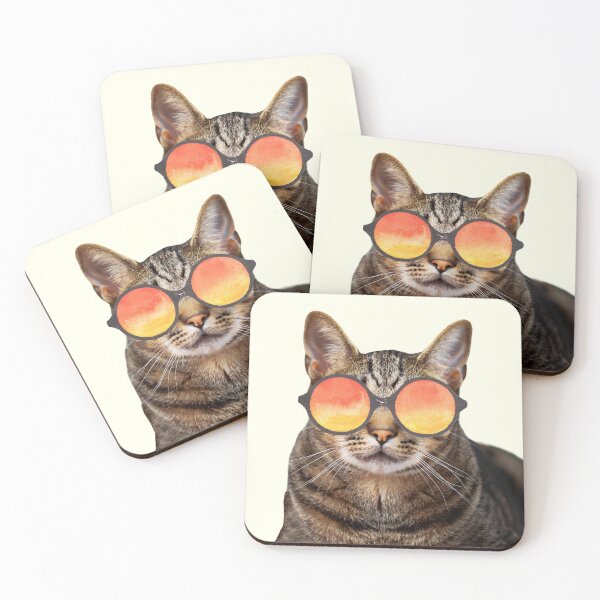 Item preview, Funny Cat Face with Funky Glasses designed and sold by Elijah T.