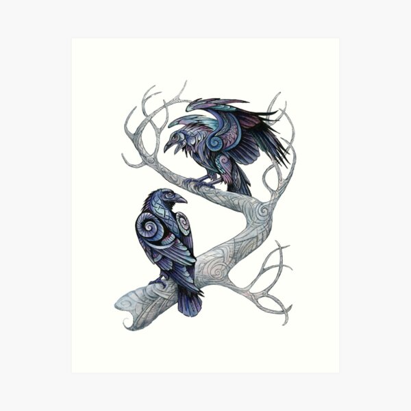 Hugin and Munin Art Print