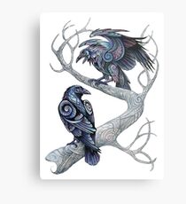 Lienzo metálico Hugin y Munin