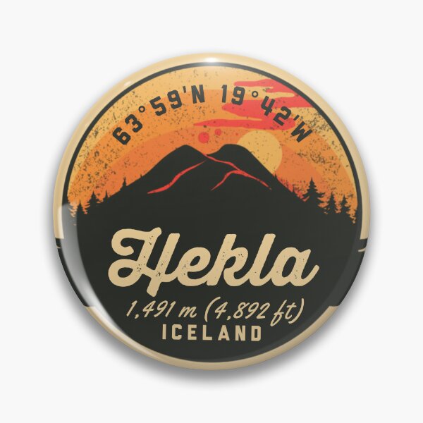 Item preview, Hekla Iceland Volcano Souvenirs Badge designed and sold by mountainfad.