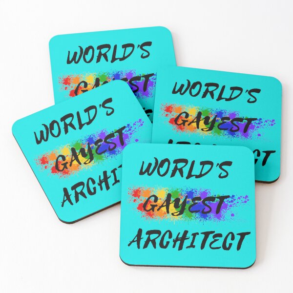 Item preview, World's Gayest Architect Rainbow Colors For Proud Gay Architects In Cyan designed and sold by LuckyKermit.