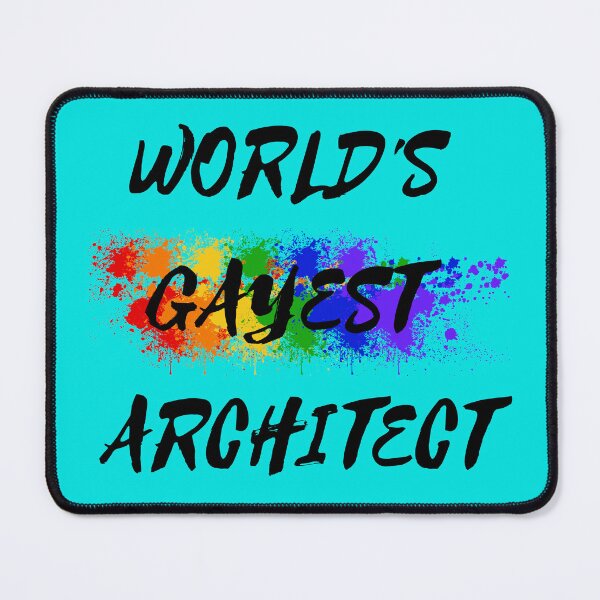 Item preview, World's Gayest Architect Rainbow Colors For Proud Gay Architects In Cyan designed and sold by LuckyKermit.