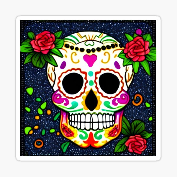 Day Of The Dead Skull Sticker For Sale By Trieste02 Redbubble 5503