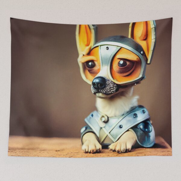 Item preview, Chihuahua wearing medieval knight armor designed and sold by Studiowatermars.