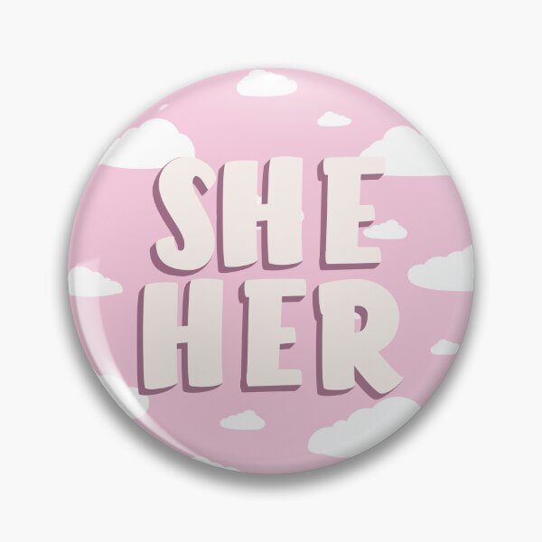 Item preview, Pink Clouds She/Her Pronouns  designed and sold by MoonMint.