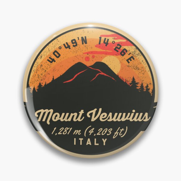 Item preview, Mount Vesuvius Italy Volcano Souvenirs Badge designed and sold by mountainfad.
