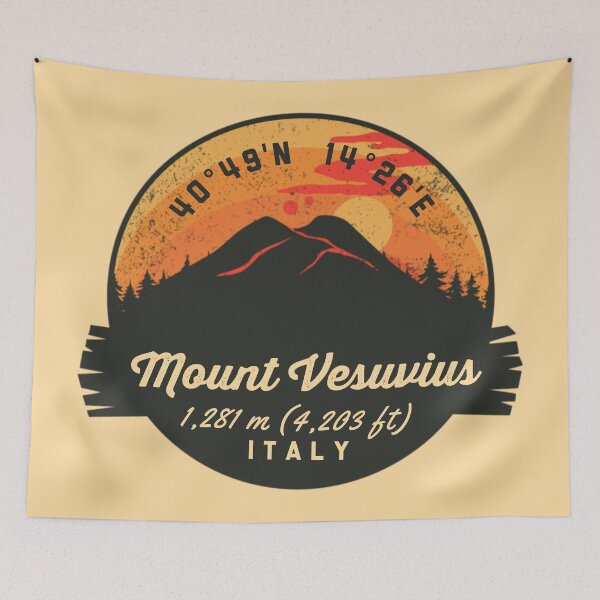 Item preview, Mount Vesuvius Italy Volcano Souvenirs Badge designed and sold by mountainfad.