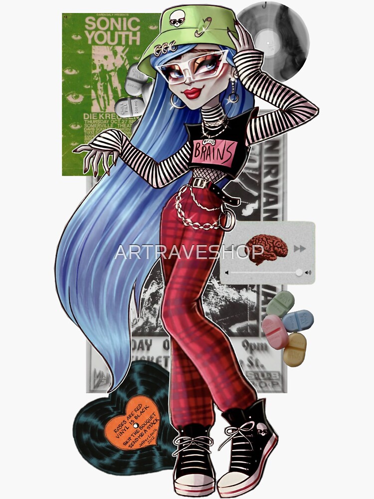 GHOULIA YELPS Sticker by ARTRAVESHOP