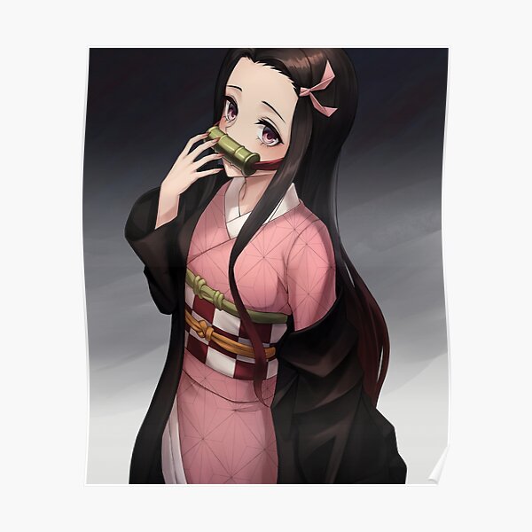 Kimetsu No Yaiba Cute Nezuko Poster For Sale By Animeartworks Redbubble