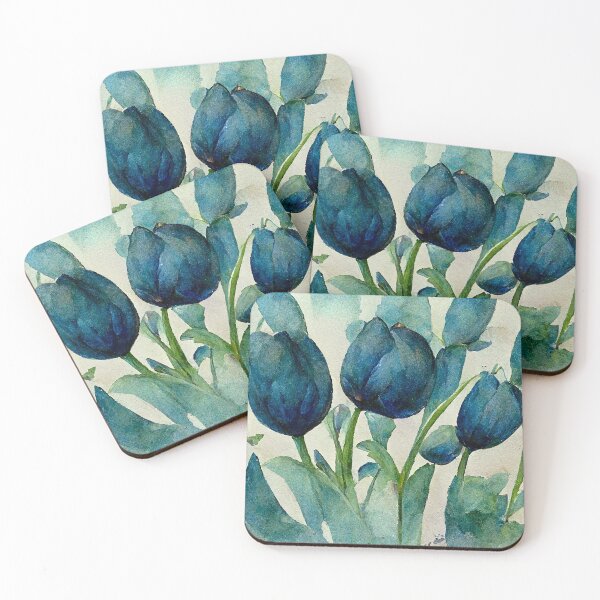 Item preview, Blue Tulips in Watercolor designed and sold by DeepSymbolism.