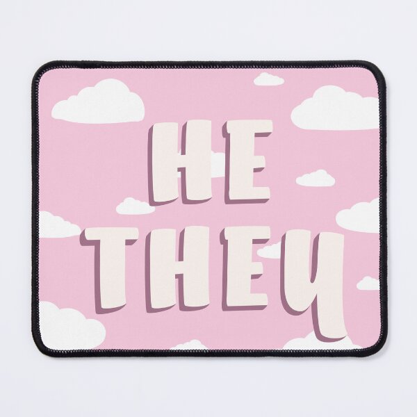 Item preview, Pink Clouds He/They Pronouns  designed and sold by MoonMint.