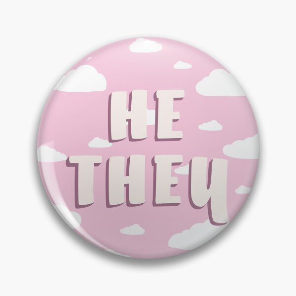 Item preview, Pink Clouds He/They Pronouns  designed and sold by MoonMint.