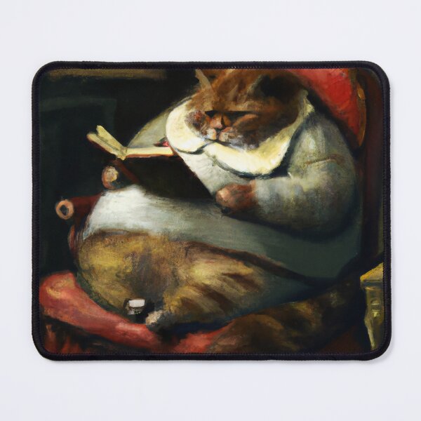 Item preview, Jupiter the Cat, reading in a cushy chair (Baroque) designed and sold by thecatandkettle.