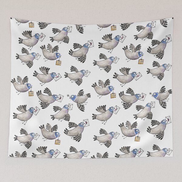 Artikelvorschau, Brieftauben - Racing Pigeon - Taube - Dove - Muster - Pattern entworfen und verkauft von JunieMond.