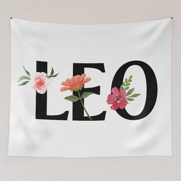 Item preview, Flowery Leo Zodiac Sign designed and sold by Hellofriendco.