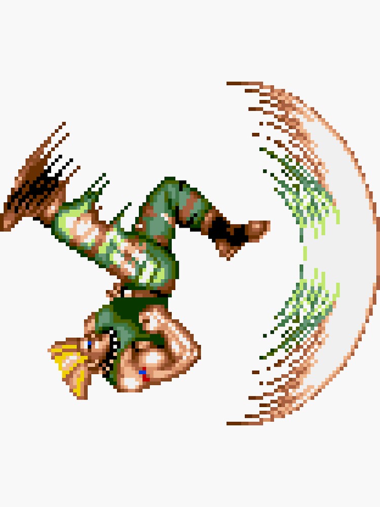 Sticker Street Fighter Guile Pixel 16 Bits