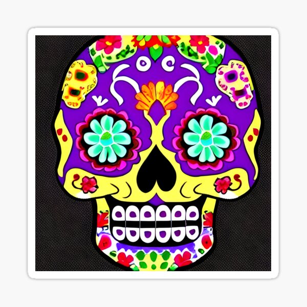 Day Of The Dead Skull Sticker For Sale By Trieste02 Redbubble 4889