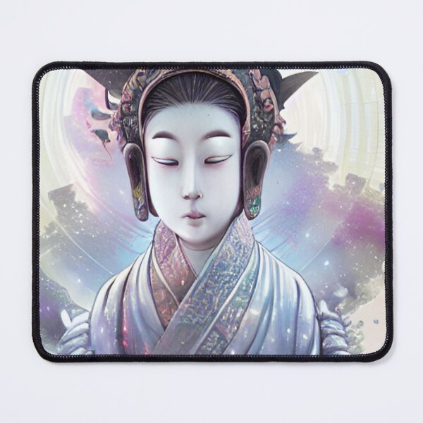 Item preview, Chinese Buddha Concept Art Digital Illustration Fantasy Portrait Asian Beauty Abstract Mystical Authentic Korean Japanese Traditional Ink Painting Face Mask Hanya Tattoo Character Design designed and sold by S Y N T H R E A L M.