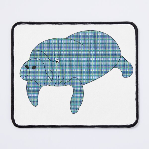Item preview, Blue Plaid Manatee designed and sold by Leah Haas.