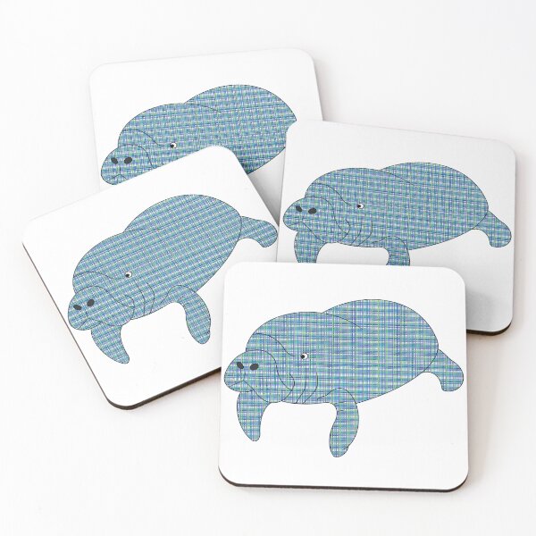 Item preview, Blue Plaid Manatee designed and sold by Leah Haas.