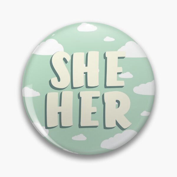 Item preview, Green Clouds She/Her Pronouns  designed and sold by MoonMint.