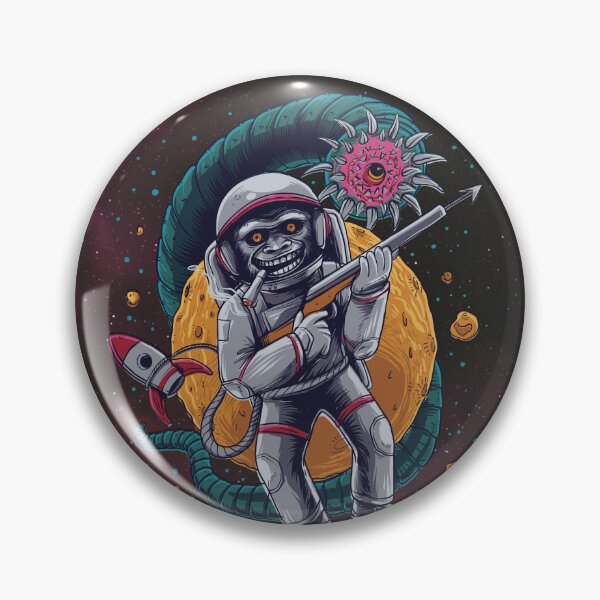 Item preview, Monkey Astronaut Fighting with Space Monster designed and sold by ArtOfStars.