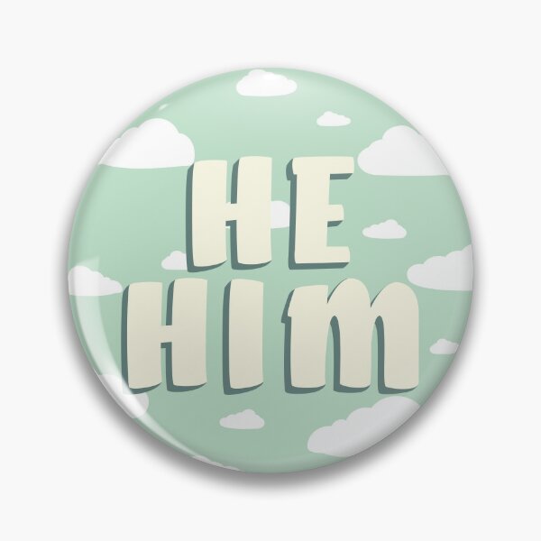 Item preview, Green Clouds He/Him Pronouns  designed and sold by MoonMint.
