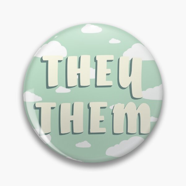 Item preview, Green Clouds They/Them Pronouns  designed and sold by MoonMint.