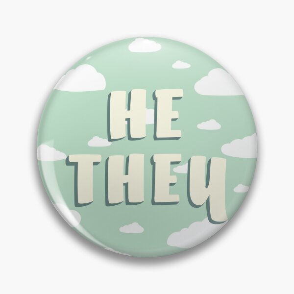 Item preview, Green Clouds He/They Pronouns  designed and sold by MoonMint.