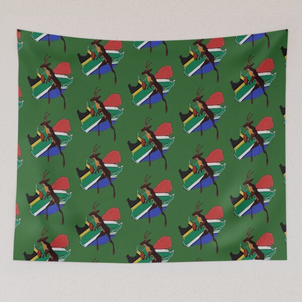 Item preview, Springbok playing rugby with SA flag country designed and sold by SolidEarthArt.