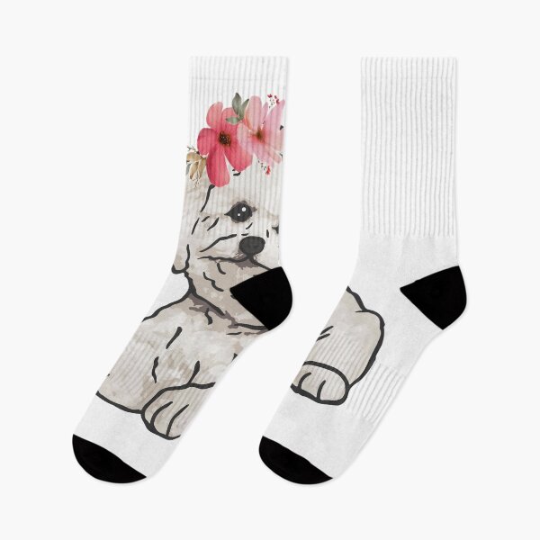 Item preview, Watercolor Cute Bichon Frise With Rose Flowers designed and sold by virillanissa.