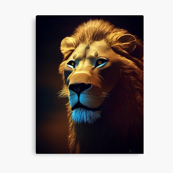 "Realistic Lion Painting, Lion Oil Painting, Realistic Render, Digital