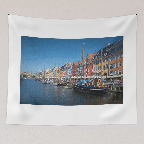 Item preview, The popular street of Nyhavn Harbour in Copenhagen. designed and sold by Pravine Chester.