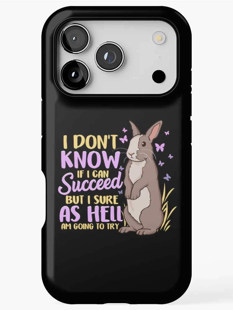 Thumbnail 1 of 4, iPhone Case, Ambitious Rabbit Accept Challenge Rabbit designed and sold by Betsytiptoe.